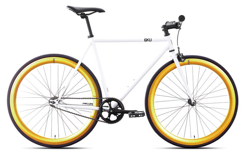 6KU Fixie SingleSpeed Bike Evian-1 White