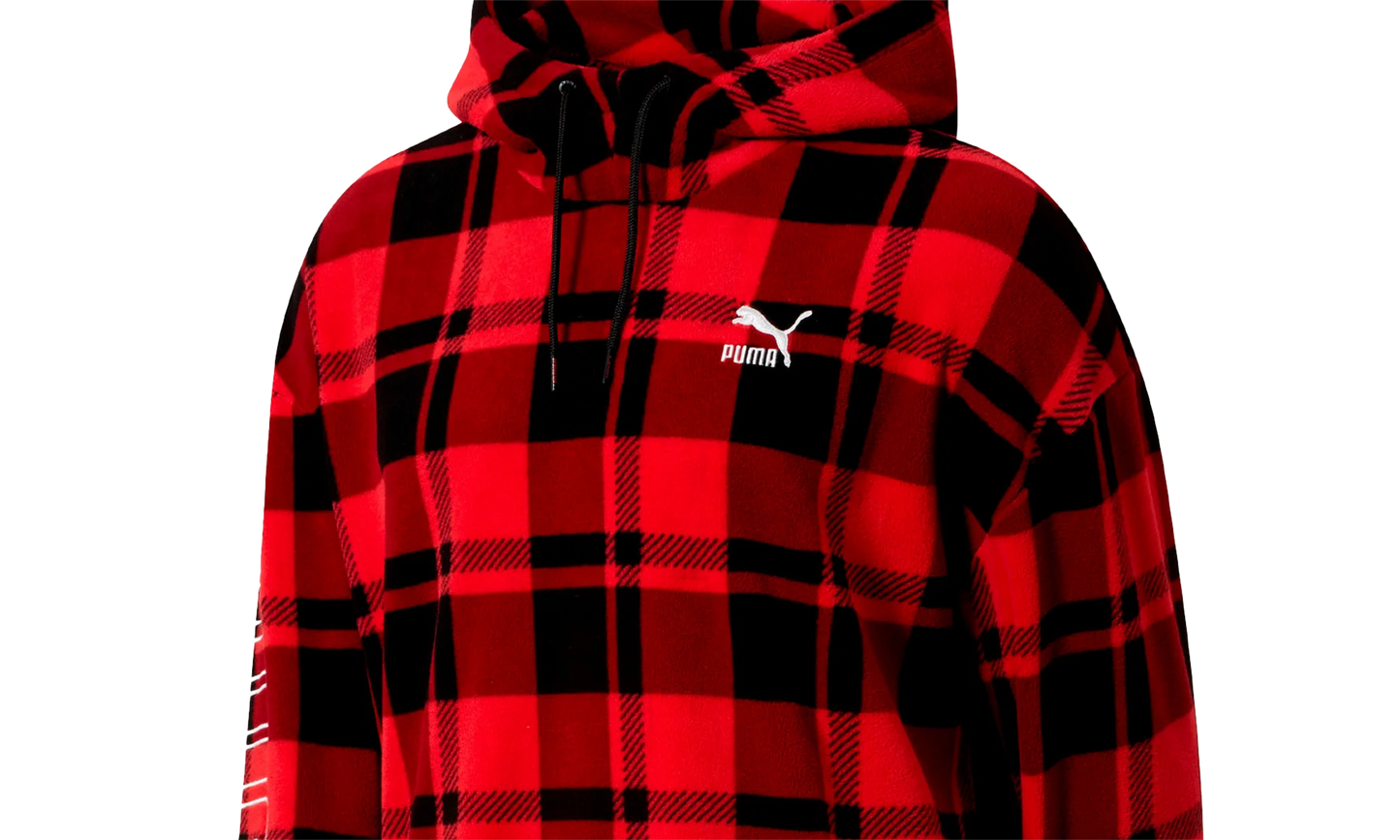CHECK POLAR HOODY "Red"