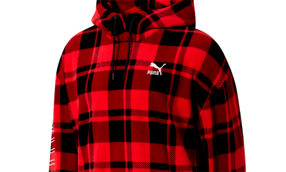 CHECK POLAR HOODY "Red"