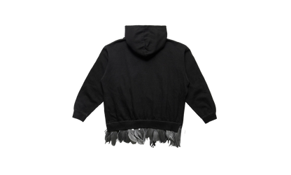 Feather Trim Hoody "Black"