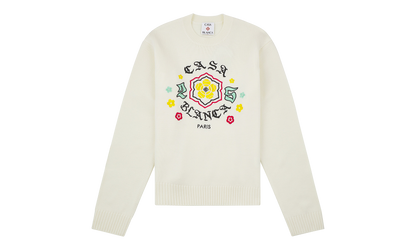 Emblem Merino Knit Sweater "White"