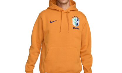 BRAZIL CLUB SOCCER PULLOVER HOODIE "Orange"