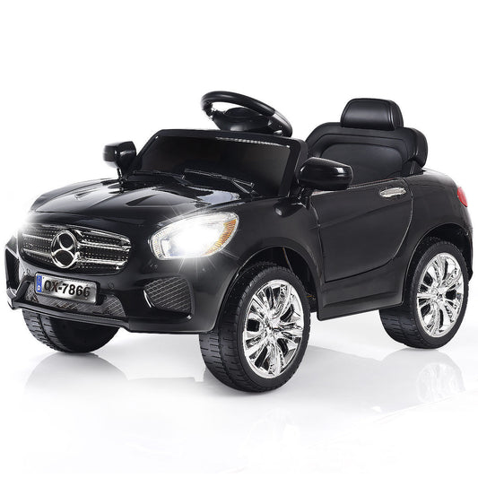 Costway 6V Kids Ride On Car RC Remote Control Battery Powered w/ LED Lights MP3 Black