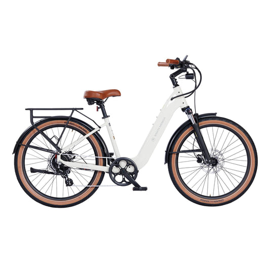 AIMA Santa Monica E-Bike, White, Black