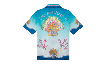 Coquillage Colore Silk Shirt "Blue"