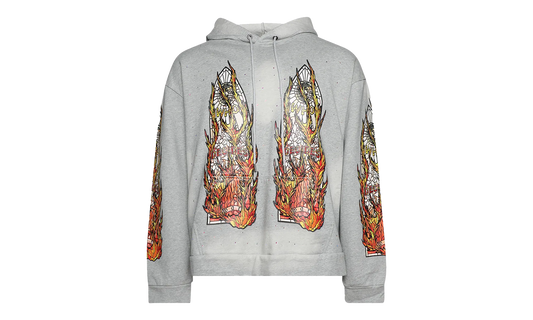 Flames Glass Hoodie "Vintage Grey"