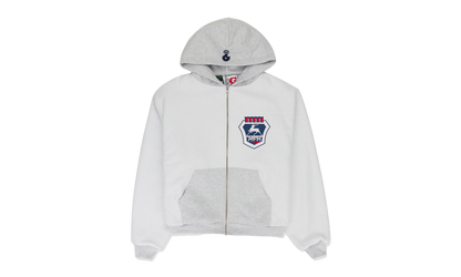 DOUBLE LAYERED HOODIE "MURD333R.FM - Grey"