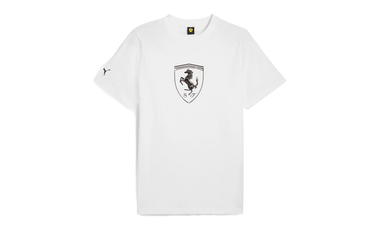 FERRARI RACE TONAL BIG SHIELD TEE "White"