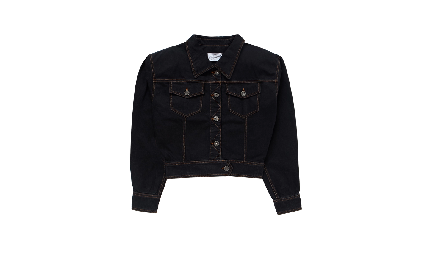 Cropped Denim Jacket "Black"