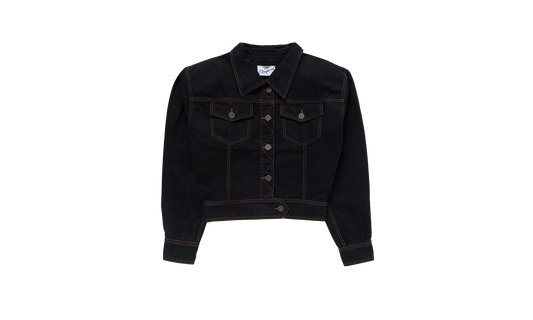 Cropped Denim Jacket "Black"