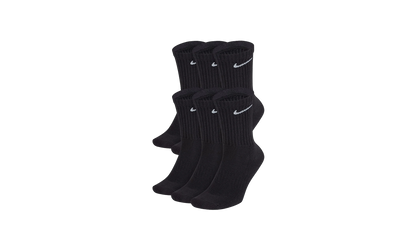 EVERYDAY CUSHIONED ADULT 6 PAIR CREW SOCKS "Black"