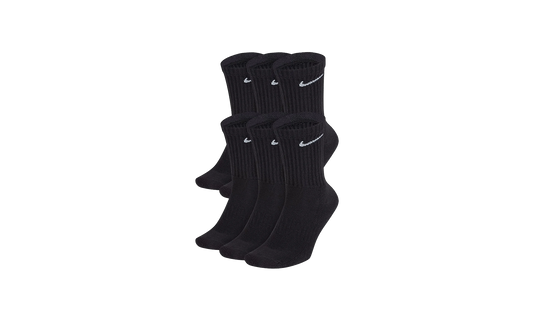 EVERYDAY CUSHIONED ADULT 6 PAIR CREW SOCKS "Black"