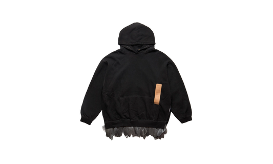 Feather Trim Hoody "Black"